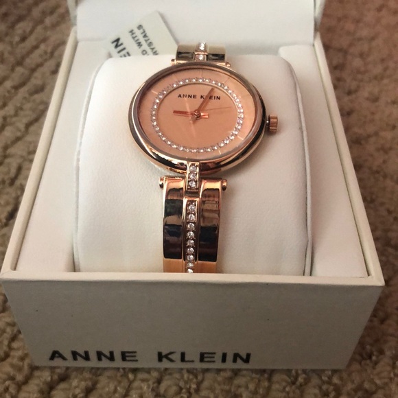 NWT Rose gold Anne Klein watch w/ Swarovski - Picture 1 of 4